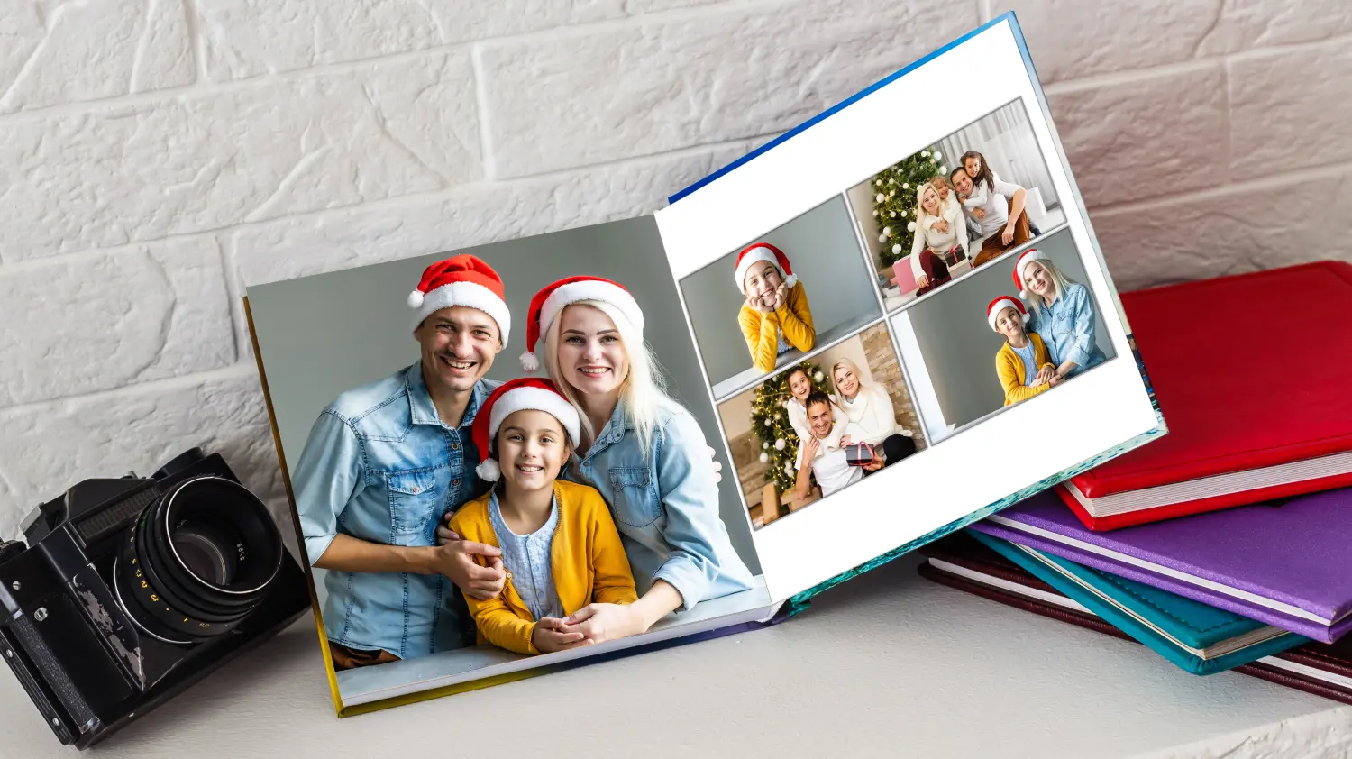 Premium-Fotobuch Familie, tolles Format, Holzeinband, stabile Seiten, hochwertiger Druck.